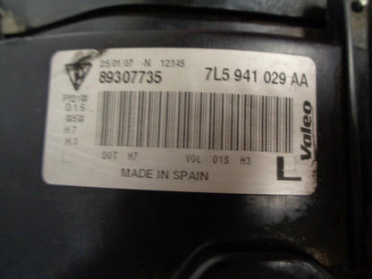 PORSCHE CAYENNE LEFT HID HEADLIGHT 7L5 941 029 AA WITH MOUNTING BRACKET USED R31