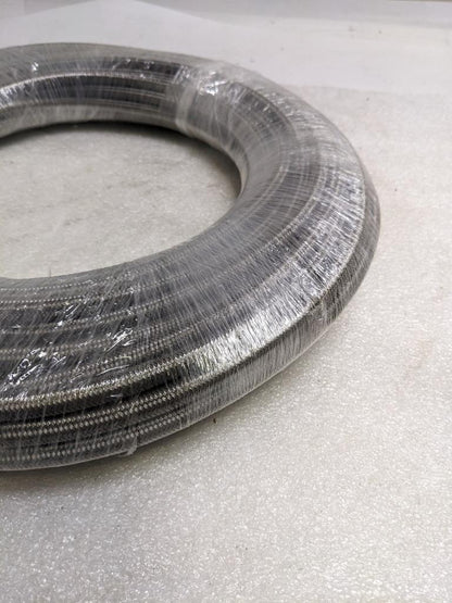 UNBRANDED BRAIDED 100' METAL HOSE 5/16" ID 7/16" OD W/ PLASTIC TUBING NEW R3T3