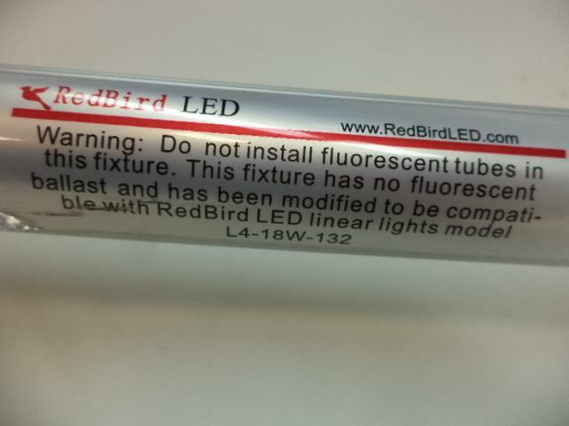 REDBIRD LED 4FT 18 WATT LED LINEAR TUBE LIGHT T8/T12 60HZ 5000K L4-18W-132 SR