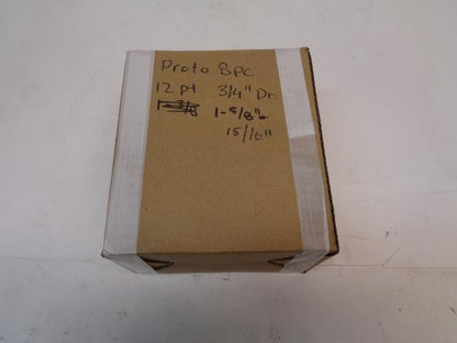 STANLEY PROTO 8 PIECE SOCKET SET 12PT. 3/4 IN DRIVE 1-5/8 IN. - 15/16 IN. R22T5