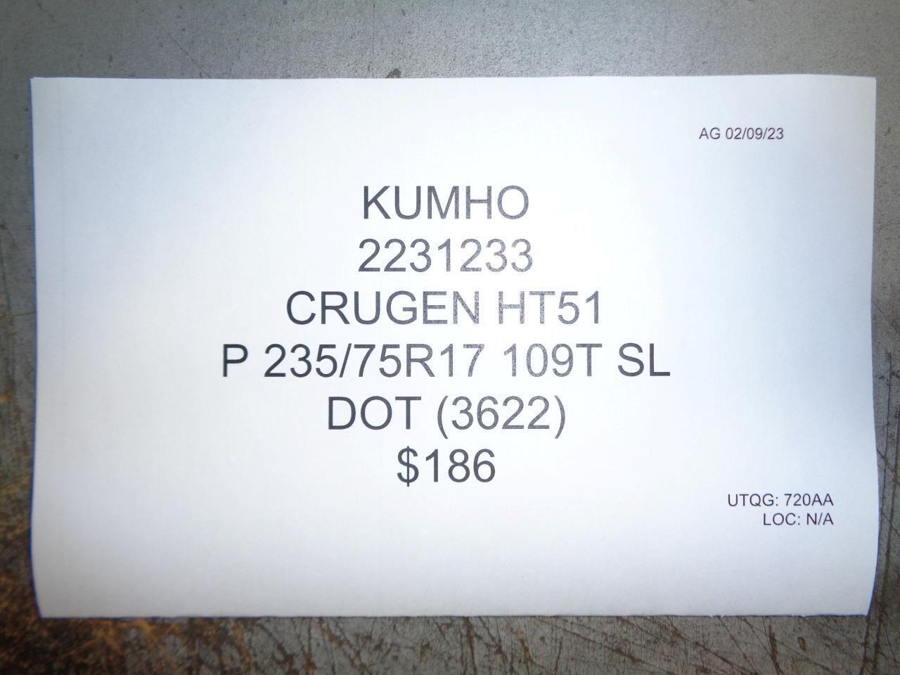 2 KUMHO CRUGEN HT51 P 235 75 17 109T SL ALL SEASON TIRES 2231233 CQ1