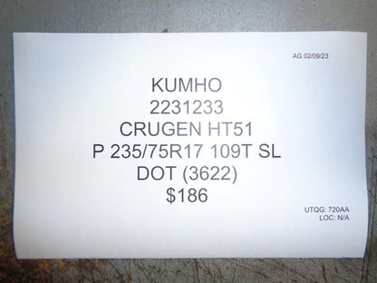 2 KUMHO CRUGEN HT51 P 235 75 17 109T SL ALL SEASON TIRES 2231233 CQ1