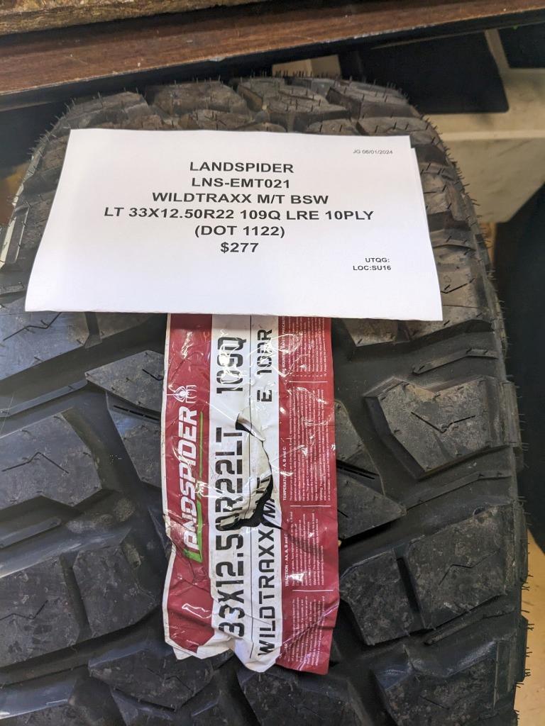 LANDSPIDER WILDTRAXX MT BSW LT 33 12.5 22 109Q LRE 10PLY  TIRE EMT021 CQ2