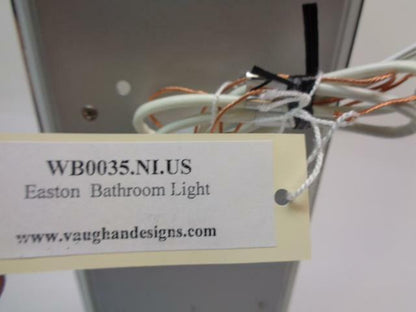 NEW VAUGHAN DESIGNS EASTON BATHROOM LIGHT NICKEL WB0035.NI.US WITHOUT THE BOX SR