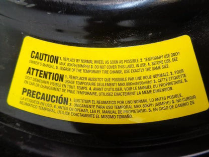 1 SPARE WHEEL HYUNDAI 52910C2930 5X114.3 & TIRE KUMHO 500794 T135/80D17 NEW KSLR