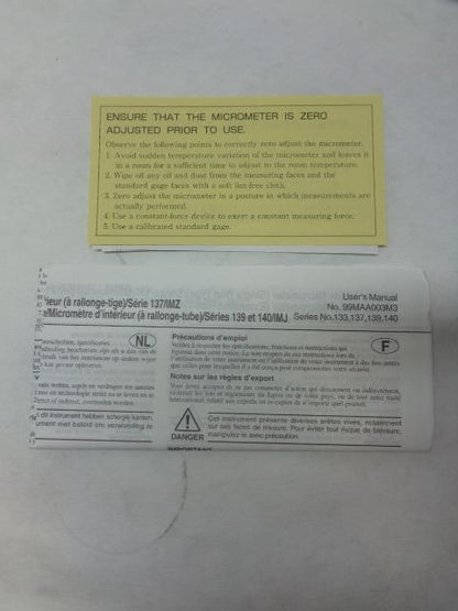 NEW Mitutoyo Tubular Inside Micrometer Extension Pipe 4 - 20" 139-178 R17