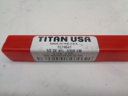 TITAN USA END MILL ½ SE 4FL 030R EM TC74641 R29