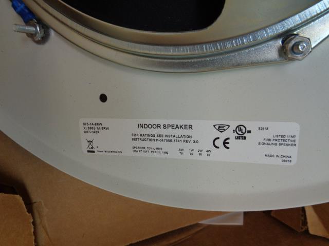 1 EST GE WHITE SPEAKER STROBE SECURITY ASY 8" 70V 965-1A-8RW R17