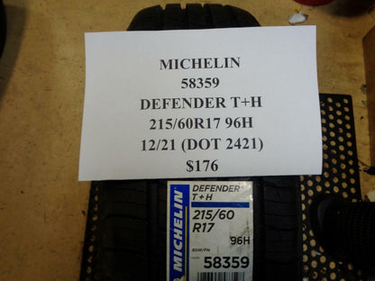 1 NEW MICHELIN DEFENDER T+H P 215 60 17 96H SL TIRES 58359