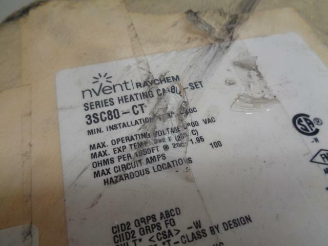 1 NVENT RAYCHEM SC SERIES HEATING CABLE 500 FT SPOOL SC-3SC80-CT B2