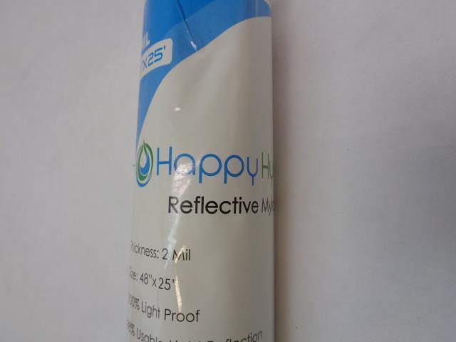 NEW HAPPY HYDRO 2 MIL 48" X 25' REFLECTIVE MYLAR FILM 4 PACK SR
