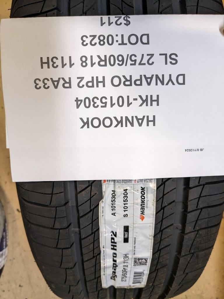 HANKOOK DYNAPRO HP2 RA33 P 275 60 18 113H SL TIRE 1015304 CQ3