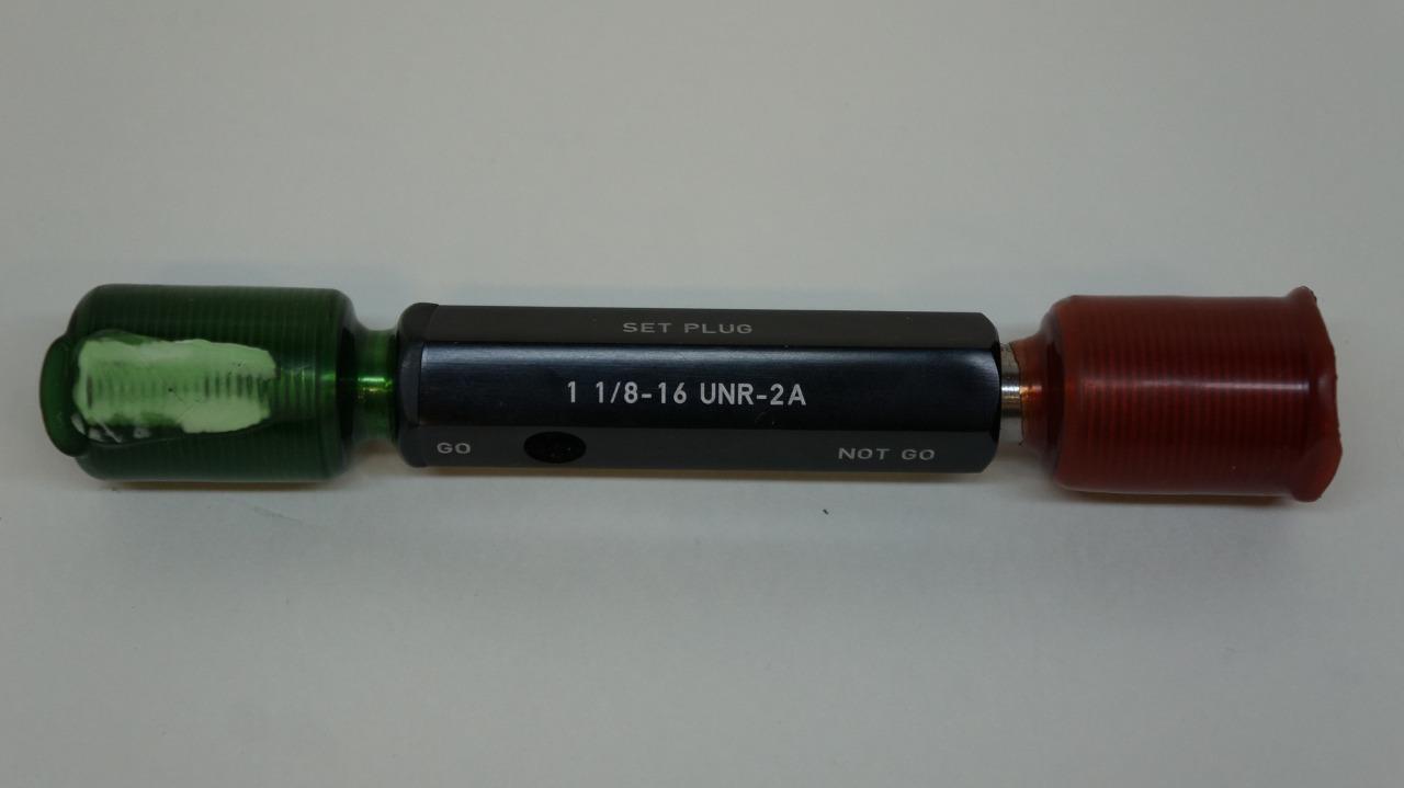 GAGE ASSEMBLY COMPANY GO/NOT GO SET PLUG 1 1/8-16 UNR-2A R22T9