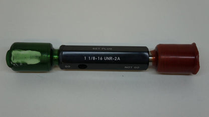 GAGE ASSEMBLY COMPANY GO/NOT GO SET PLUG 1 1/8-16 UNR-2A R22T9