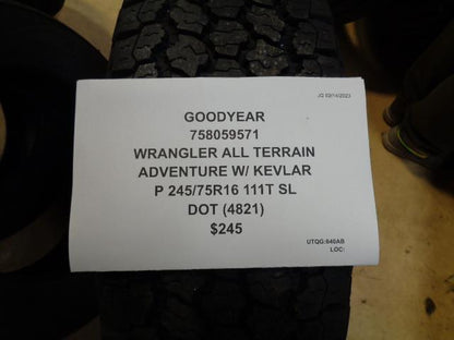 1 GOODYEAR WRANGLER AT ADVENTURE KEVLAR 245 75 16 111T SL 758059571 BQ1