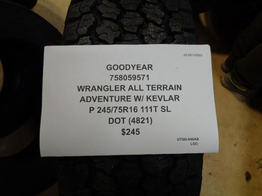 1 GOODYEAR WRANGLER AT ADVENTURE KEVLAR 245 75 16 111T SL 758059571 BQ1