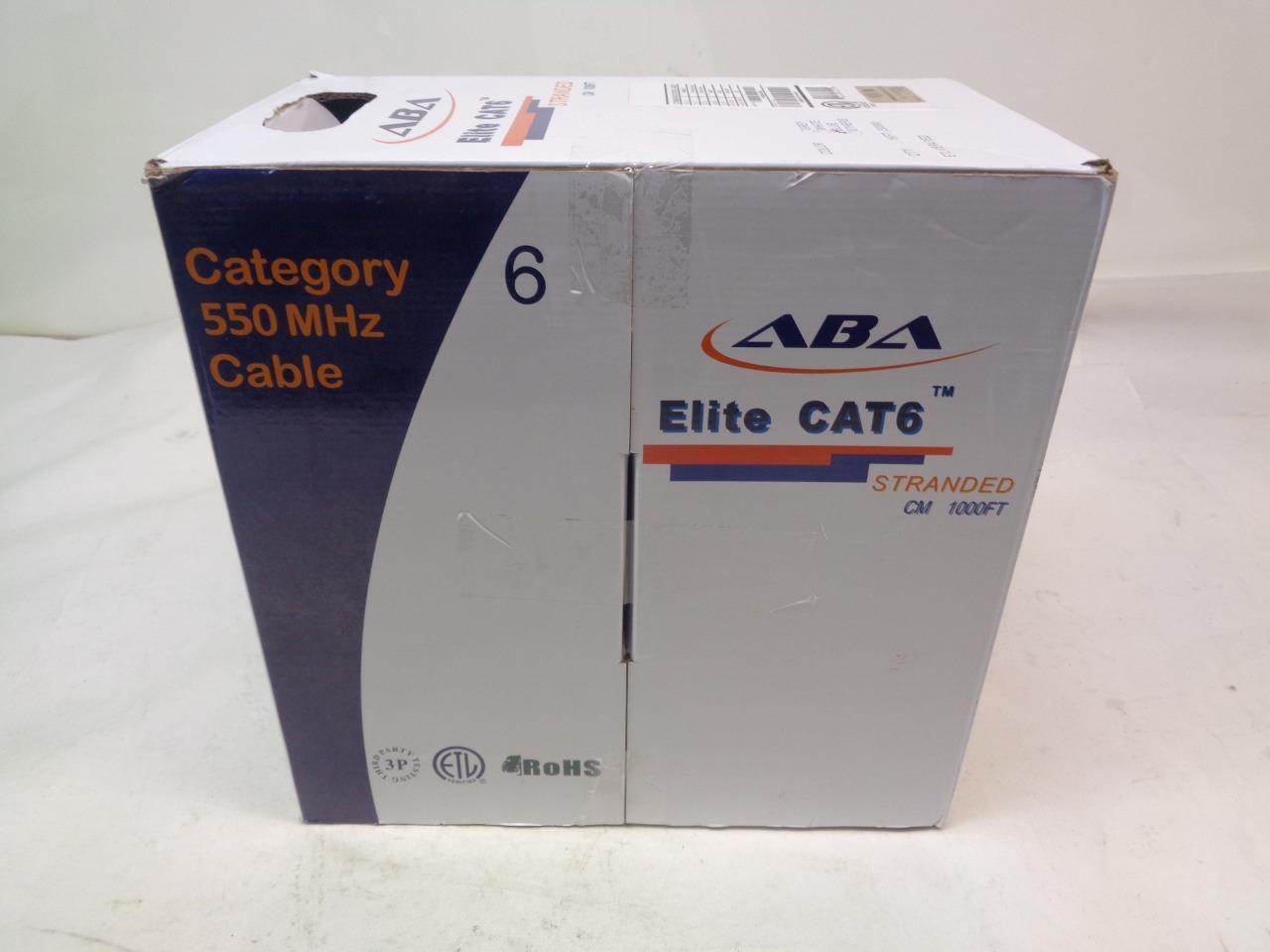 ELITE CAT6 STRANDED CM 24AWG UTP 550MHz 1000' BULK NETWORKING CABLE TPM2404N70BU