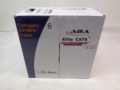 ELITE CAT6 STRANDED CM 24AWG UTP 550MHz 1000' BULK NETWORKING CABLE TPM2404N70BU