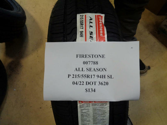 1 NEW FIRESTONE ALL SEASON P 215 55 17 94H SL TIRE 007788