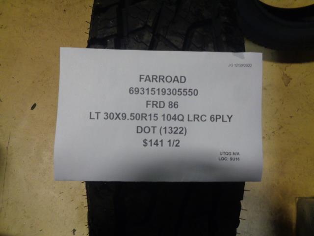 2 FARROAD FRD 86 LT 30 9.5 15 104Q LRC 6PLY TIRES 6931519305550