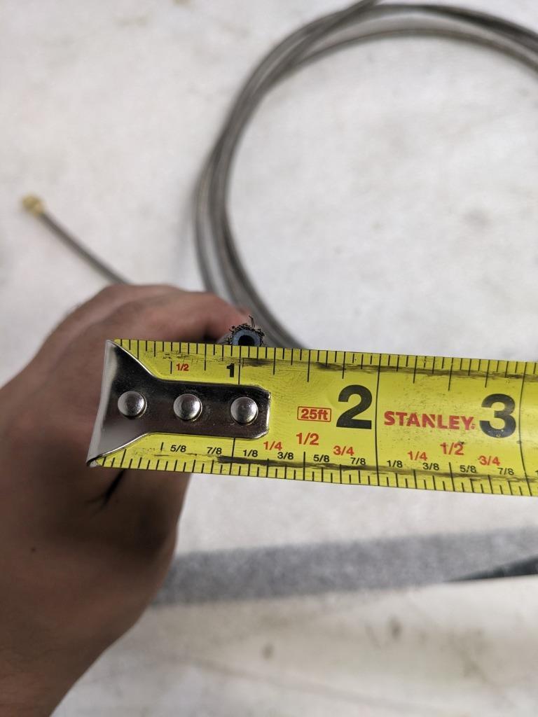 UNBRANDED BRAIDED SS BRAKE HOSE 13.83' OAL 1/8" ID 1/4" OD PTFE NEW R5TA