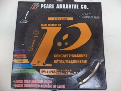 NEW PEARL ABRASIVE STANDARD 14" CONCRETE LASER WELD DIAMOND BLADE LW1412CS SP2T2
