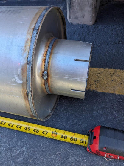 UNBRANDED EXHAUST MUFFLER 50-5/8" OVERALL LENGTH 5" INLET 12/23 NEW B2