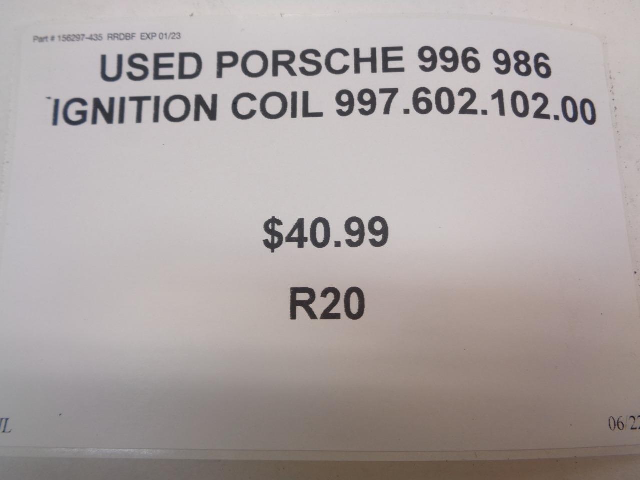 USED PORSCHE 996 986 IGNITION COIL 997.602.102.00 R20T5