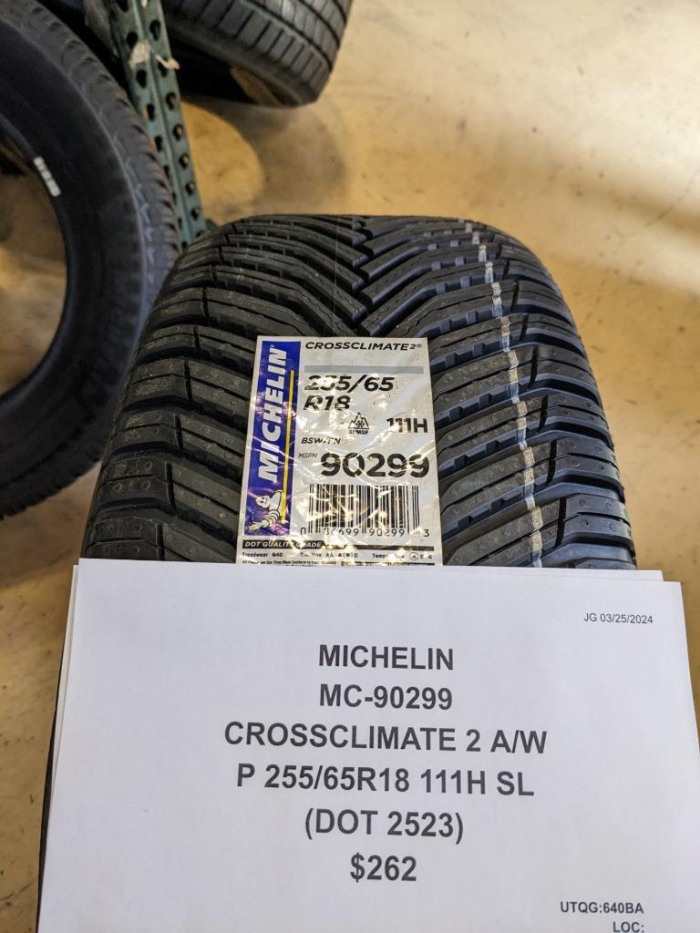 MICHELIN CROSSCLIMATE 2 A/W P 255 65 18 111H SL TIRE 90299 CQ2