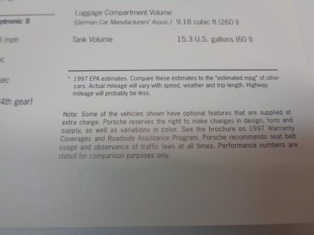 Porsche Boxster 1996 Edition Brochure USED GENUINE R25