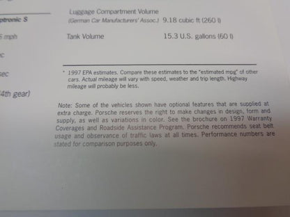 Porsche Boxster 1996 Edition Brochure USED GENUINE R25