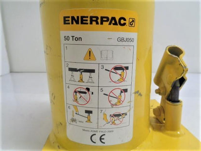 USED ENERPAC 50 TON HYDRAULIC INDUSTRIAL BOTTLE JACK 5.91" STROKE GBJ050 R28