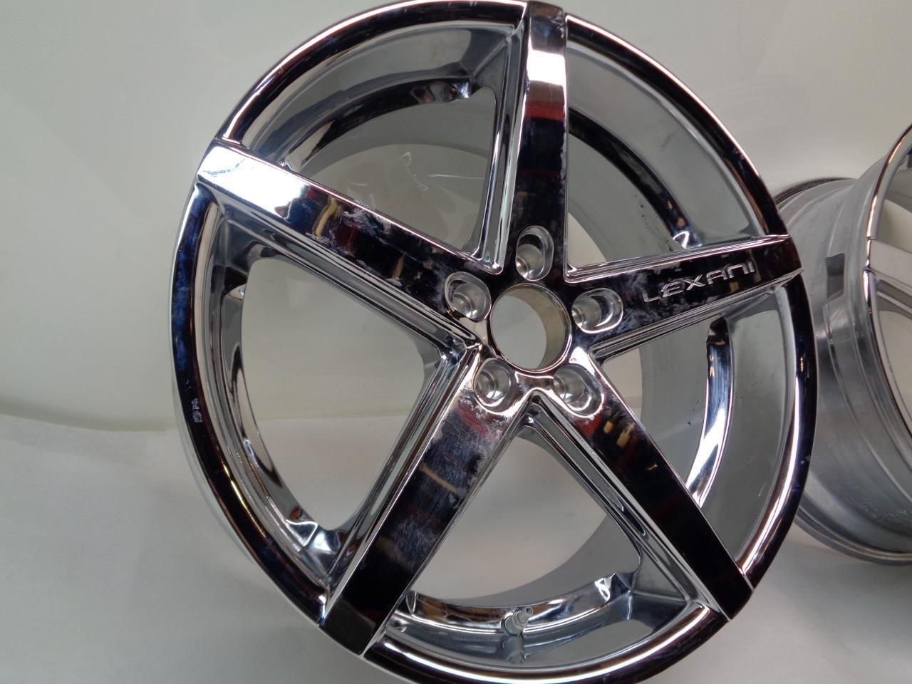 PAIR OF LEXANI R-FOUR FULL CHROME 20x8.5 5x115 ET15 WHEELS WR