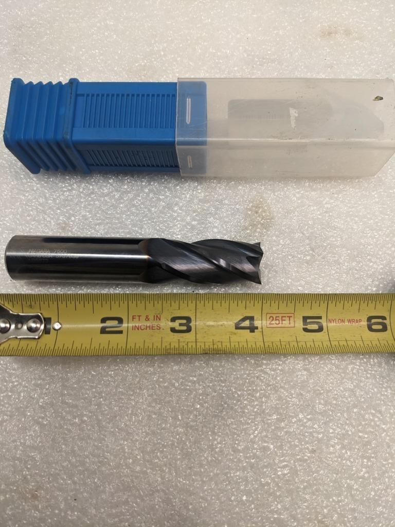 NIAGARA CUTTER SQUARE END 3/4" DIAM 2-1/4" 4 FLUTE SOLID CARBIDE NEW R29