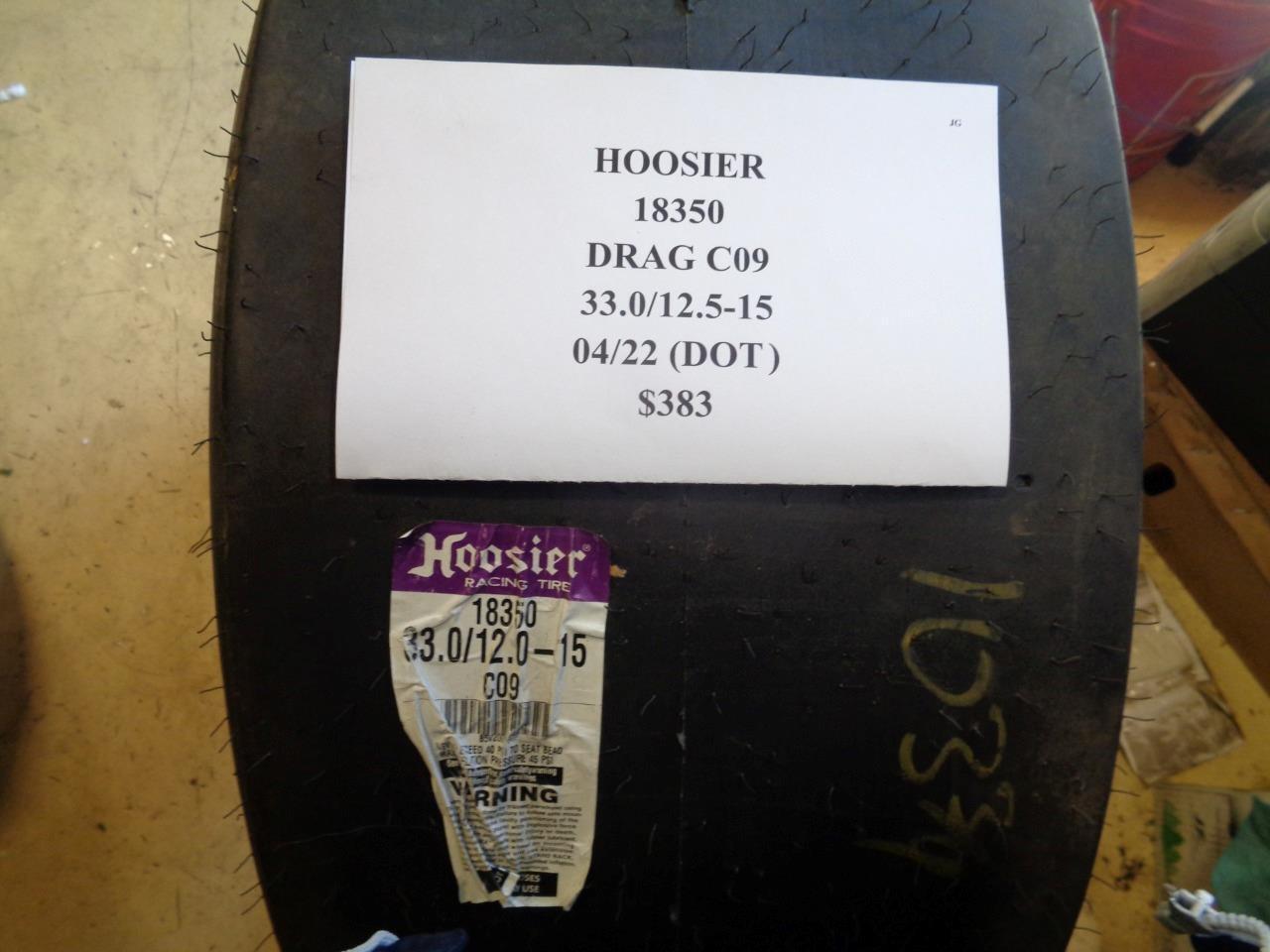 HOOSIER DRAG C09 33.0 12.5 15 DRAG RACING SLICK ROLLOVER (OD) 103-3/4" 18350 CQ3