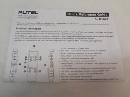 NEW AUTEL G-BOX2 KEY PROGRAM ADAPTER for BMW, MERCEDES-BENZ, VOLKSWAGEN R23TE