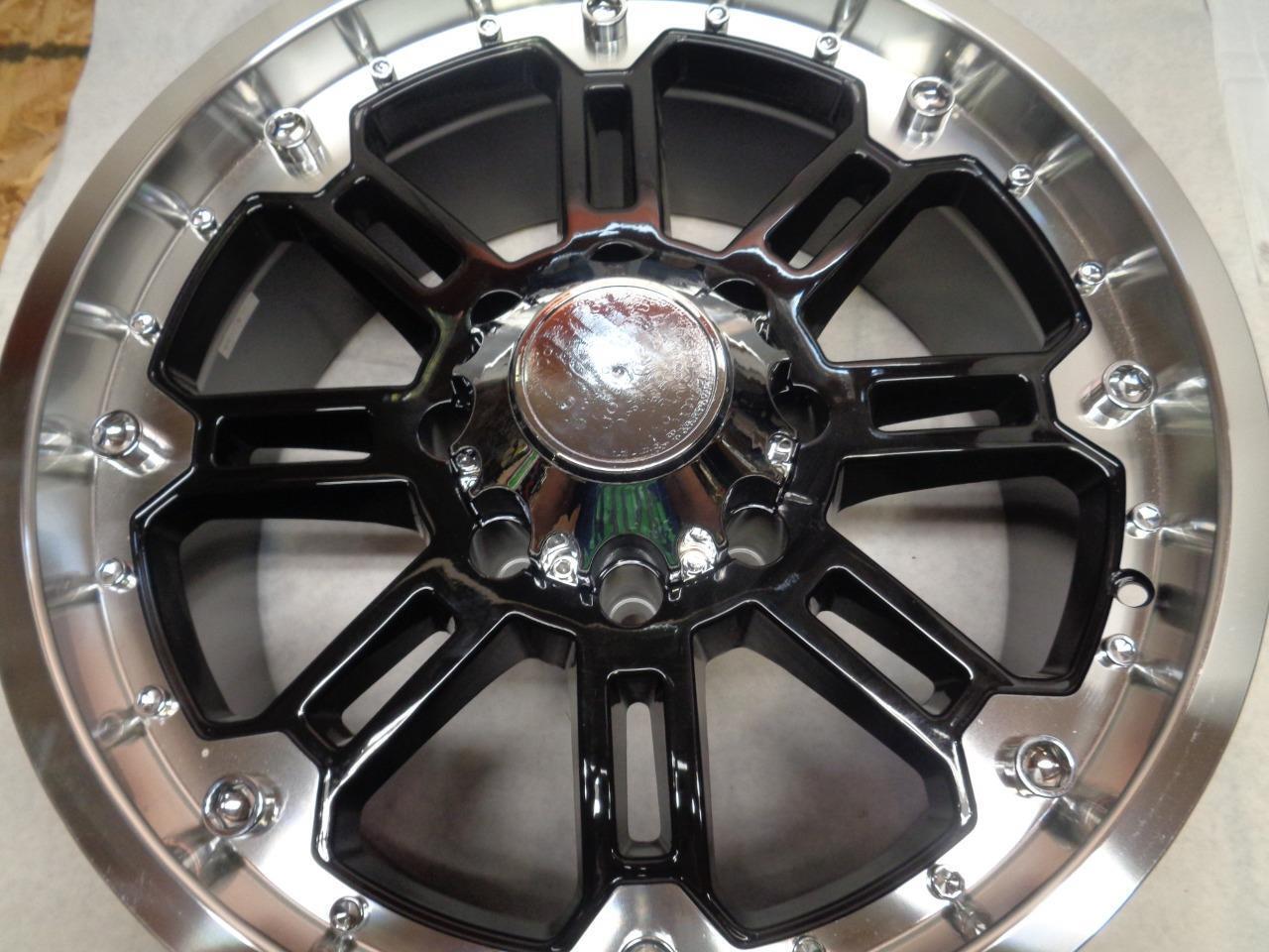 1 NEW BLACK RHINO BLACK/CHROME WHEEL  20X9 8X165.1 LUG -12 OFFSET WR