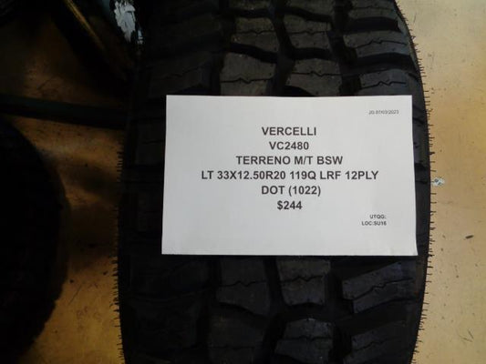 VERCELLI TERRENO M/T BSW LT 33 12.5 20 119Q LRF 12PLY TIRE VC2480 BQ3 SU16