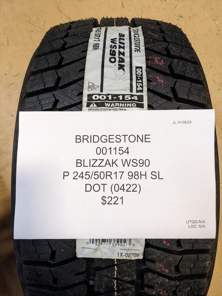 BRIDGESTONE BLIZZAK WS90 P 945 50 17 98H SL TIRE 001154 CQ1