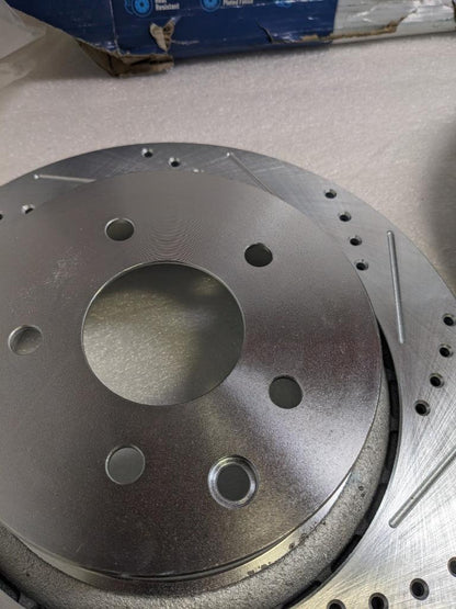 DETROIT AXLE FRONT DRILLED SLOTTED ROTORS (PAIR) 5X115 13X2.5" NEW R6