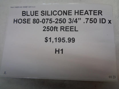 BLUE SILICONE HEATER HOSE 80-075-250 3/4" .750 ID x 250ft REEL R12