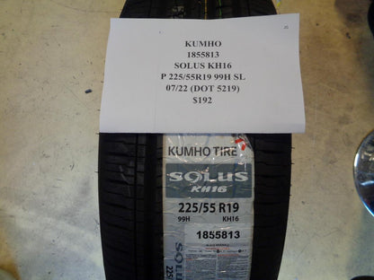 1 NEW TIRE KUMHO SOLUS KH16 225 55 19 99H SL 1855813