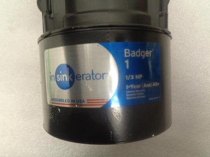 IN-SINK-ERATOR BADGER 1 WITH CORD GARBAGE DISPOSAL BADGER1 1/3HP NEW R27