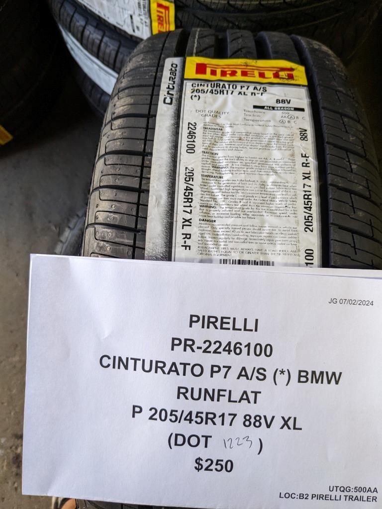 2 PIRELLI CINTURATO P7 A/S (*) BMW RUNFLAT P 205 45 17 88V XL TIRES 2246100 CQ3