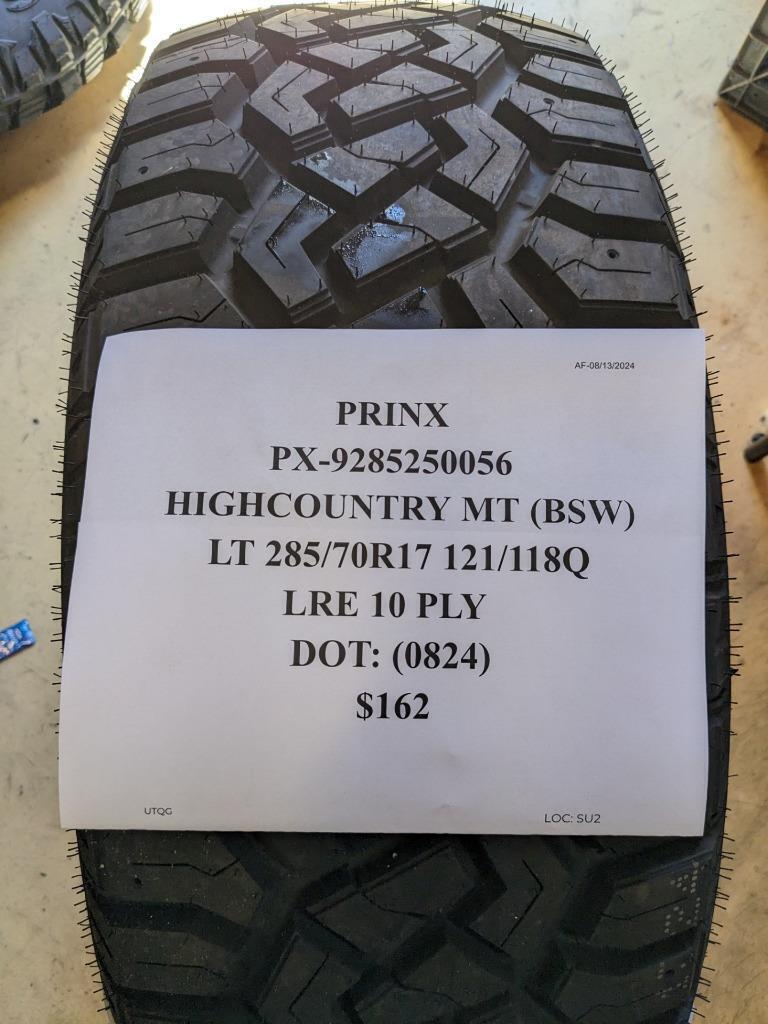 PRINX HICOUNTRY RT HR1 LT 285 70 17 121/118Q LRE 10PLY TIRE 9285250056 CQ3