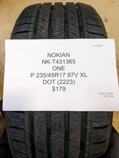 NOKIAN ONE P 235 45 17 97V XL TIRE T431365 CQ2