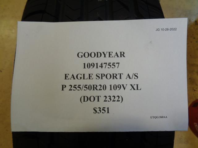 1 GOODYEAR EAGLE SPORT AS 255 50 20 109V XL TIRE 109147557