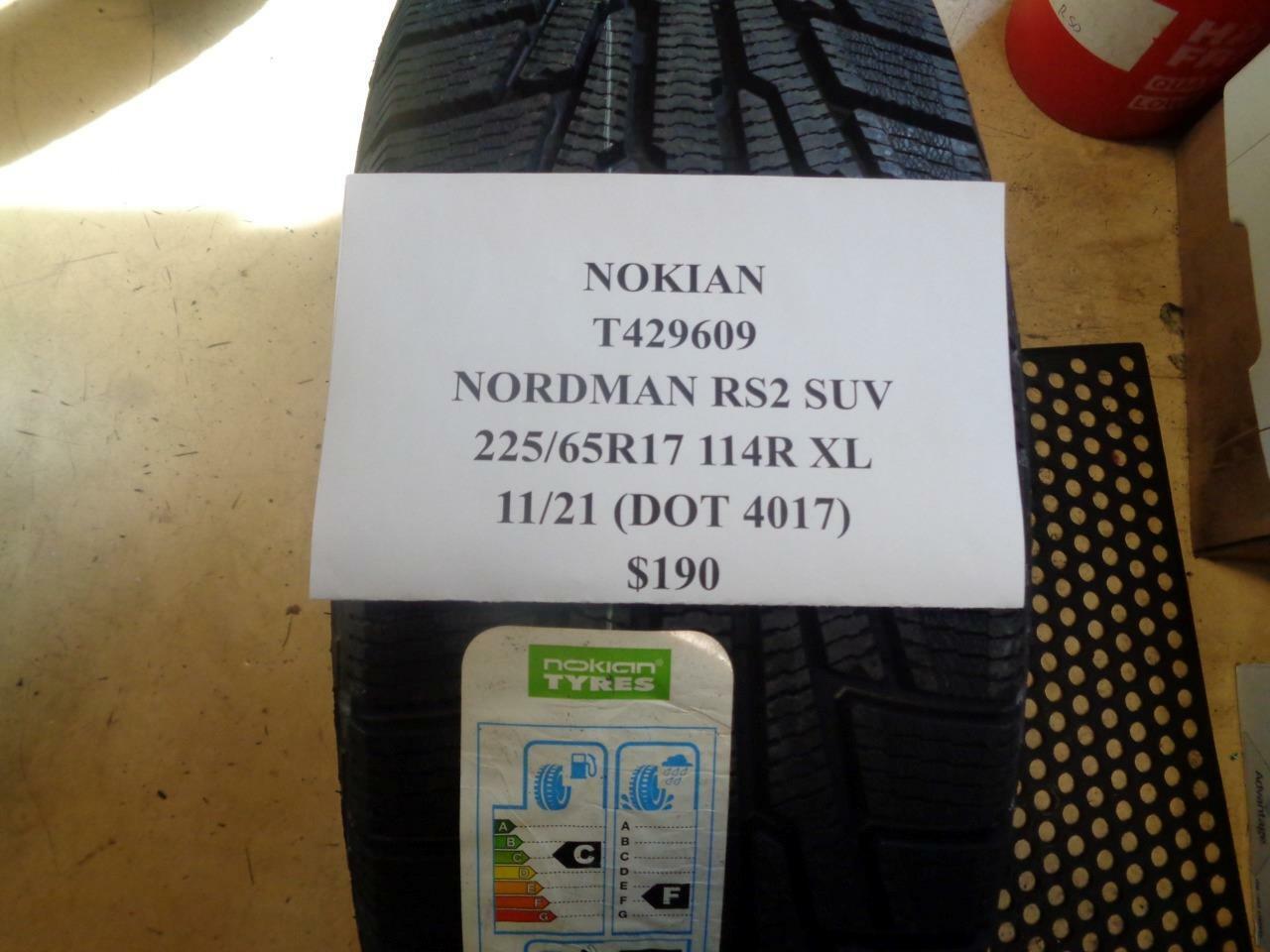 1 NEW NOKIAN NORDMAN RS2 SUV 255 65 17 114R  XL TIRE T429609