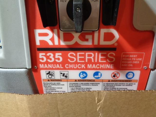 RIDGID MODEL 535 THREADING MACHINE FOR 1/8"-2" PIPE 2HP MANUAL CHUCK NEW #1 B2