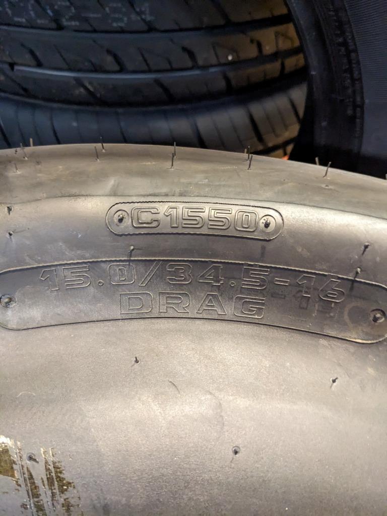 HOOSIER C1550 15.0 34.5 16 DRAG SLICK RACING TIRE 18770-114-1/4" CQ3
